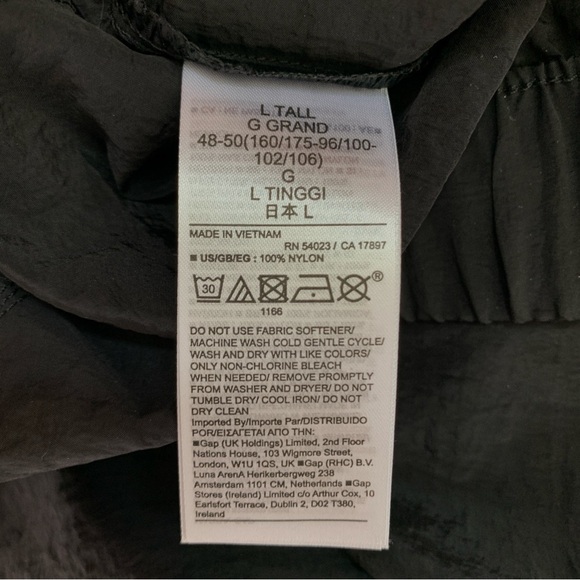 GAP Joggers Womens Large TALL/LONG Black 100% Nylon High Rise Quick Dry Travel - Picture 5 of 6